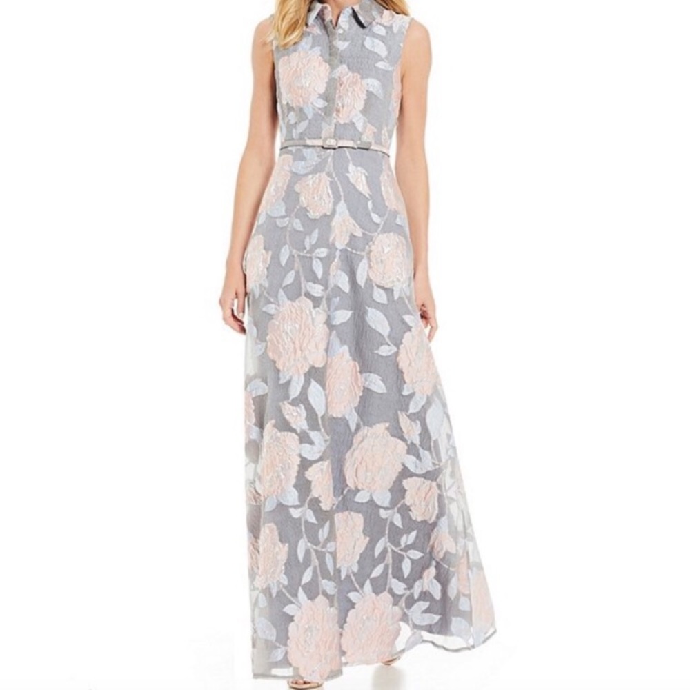 Badgley Mischka Darcy Floral Brocade Gown 12 NWT